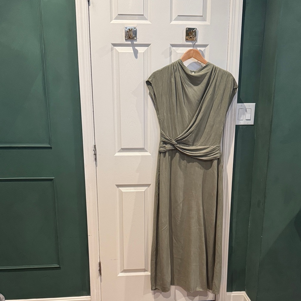 ASOS Olive Maxi Dress with Twist Detail